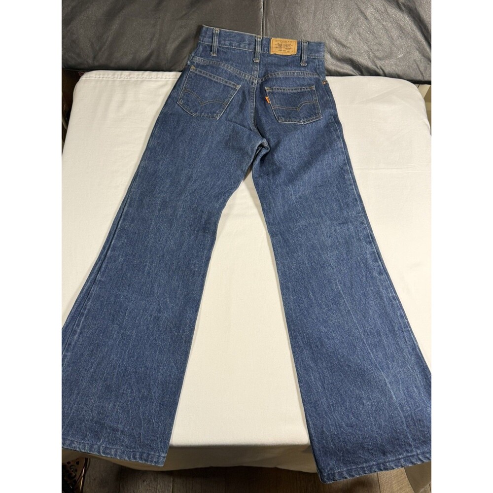 Vintage Levis Jeans Womens 7 Fits 24x29 70s Wide Leg Flare Bell Orange Tab USA